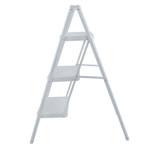 Aluminum white step ladder - step,