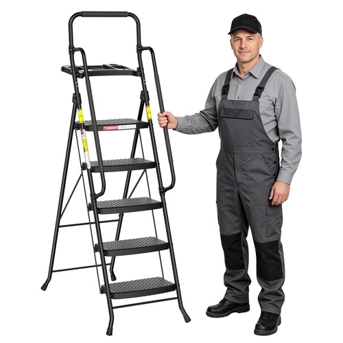 Step ladder with tool - with,