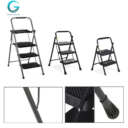 Folding step ladder with - step,