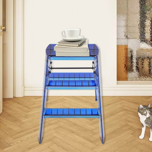 Step folding ladder blue - 3-step,